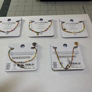 Brand New Pura Vida Rainbow Bead Stretch Anklet